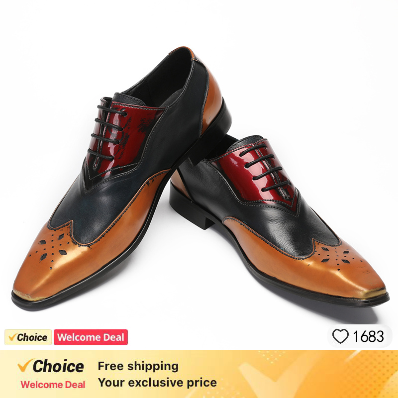 Leather Shoe Polish - Sapatos masculinos de couro Oxford, sapatos