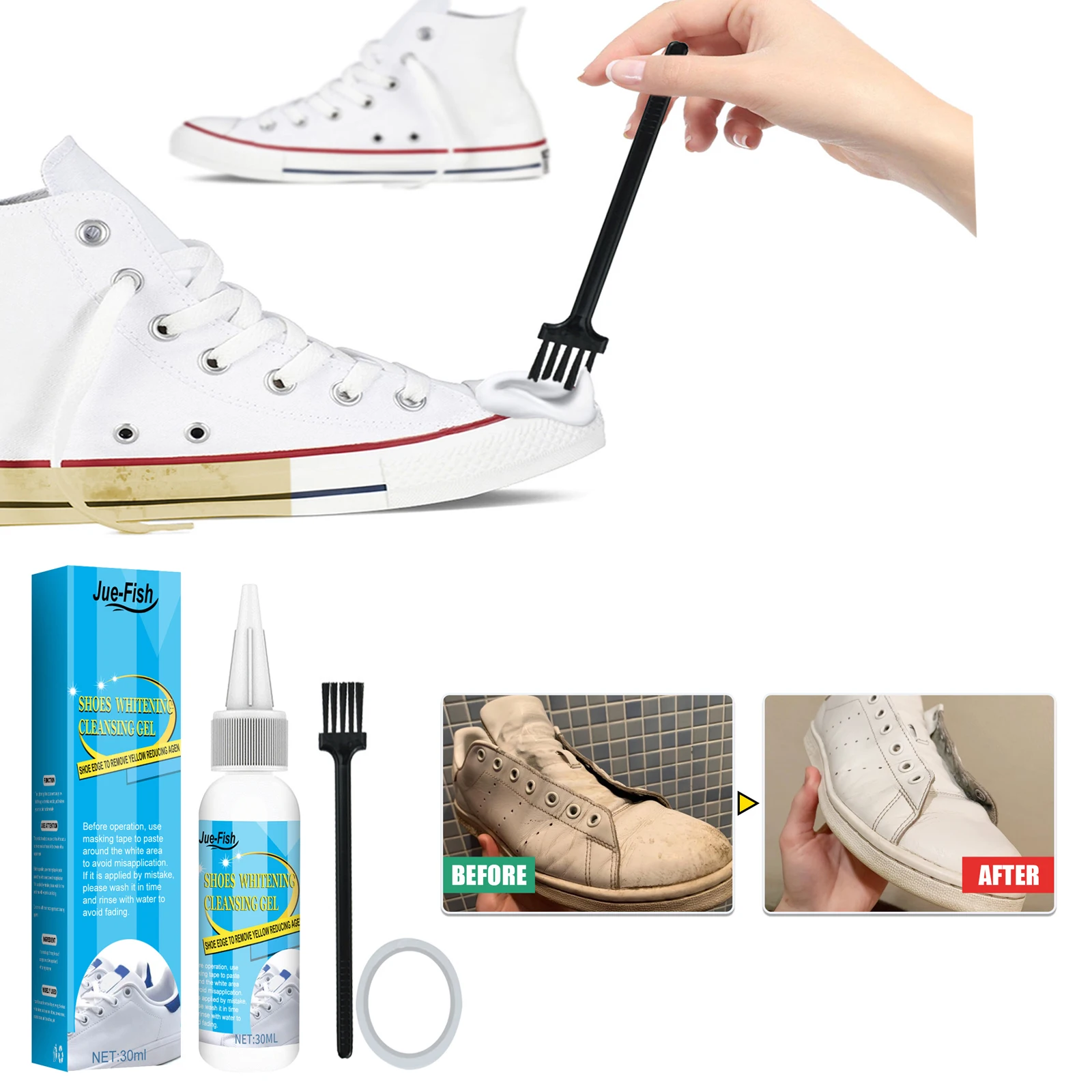 Sneaker Cleaner - Sapatos brancos Gel De Limpeza, Removedor